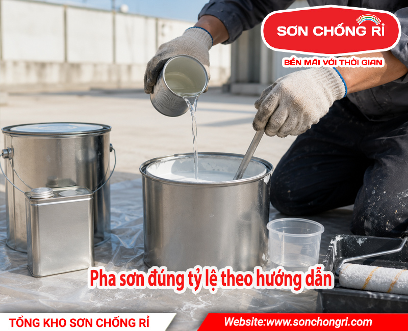 Pha sơn đúng tỷ lệ theo hướng dẫn
