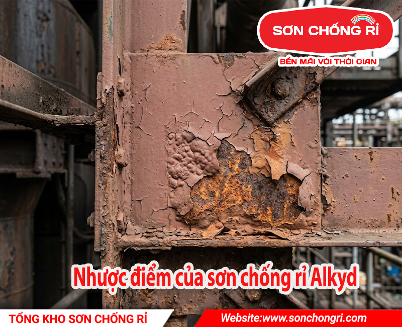 Nhược điểm của sơn chống rỉ Alkyd