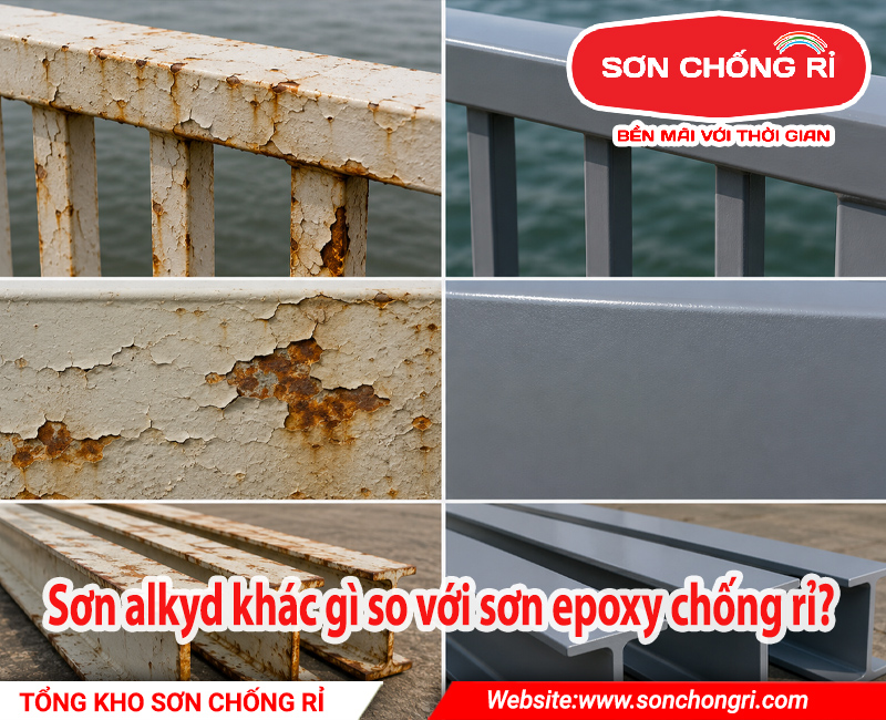Sơn alkyd khác gì so với sơn epoxy chống rỉ?