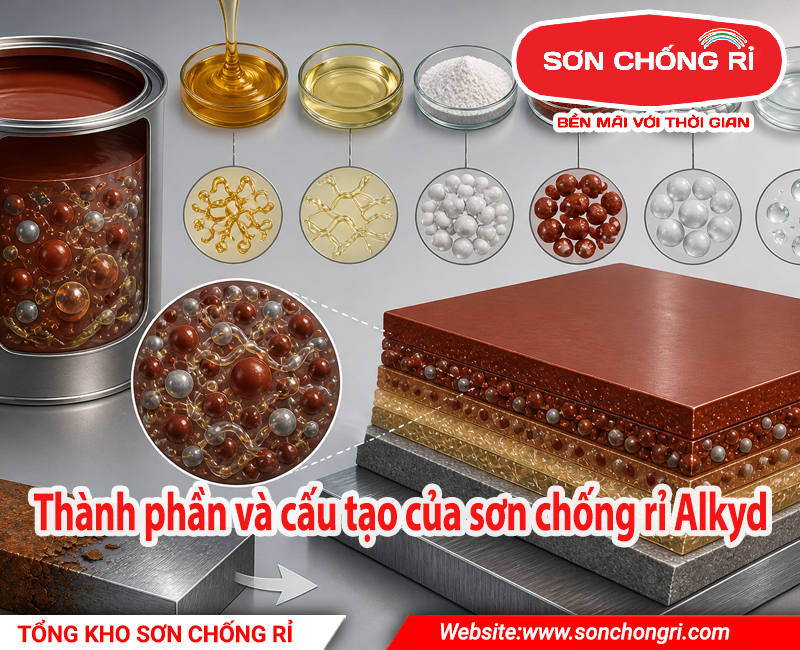 Thành phần và cấu tạo của sơn chống rỉ Alkyd